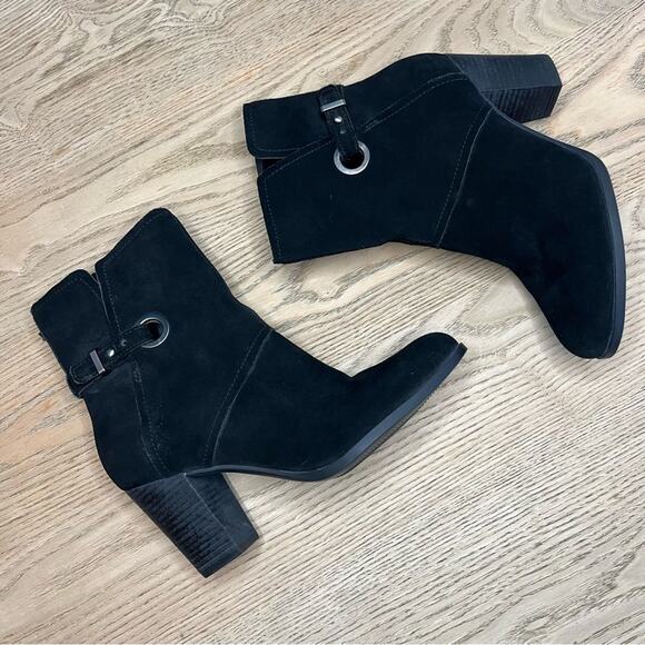 Kookaburra by UGG Samiah Mid Block Heel Suede Ankle Boots Black Women’s 8 - Picture 7 of 12